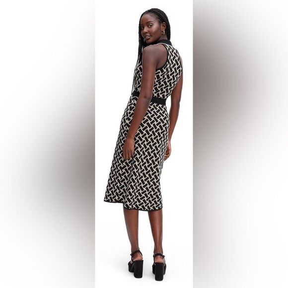 DVF TARGET SLEEVELESS SWEATER KNIT MIDI WRAP DRESS Sz M - Picture 9 of 11
